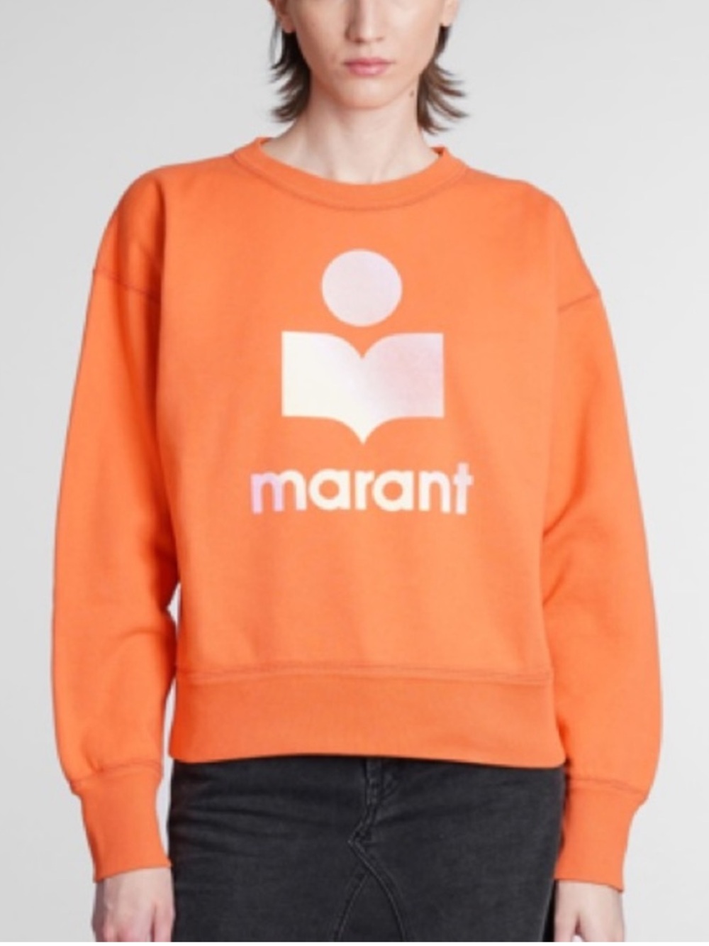 Isabel Marant Orange Logo Crew Sweatshirt